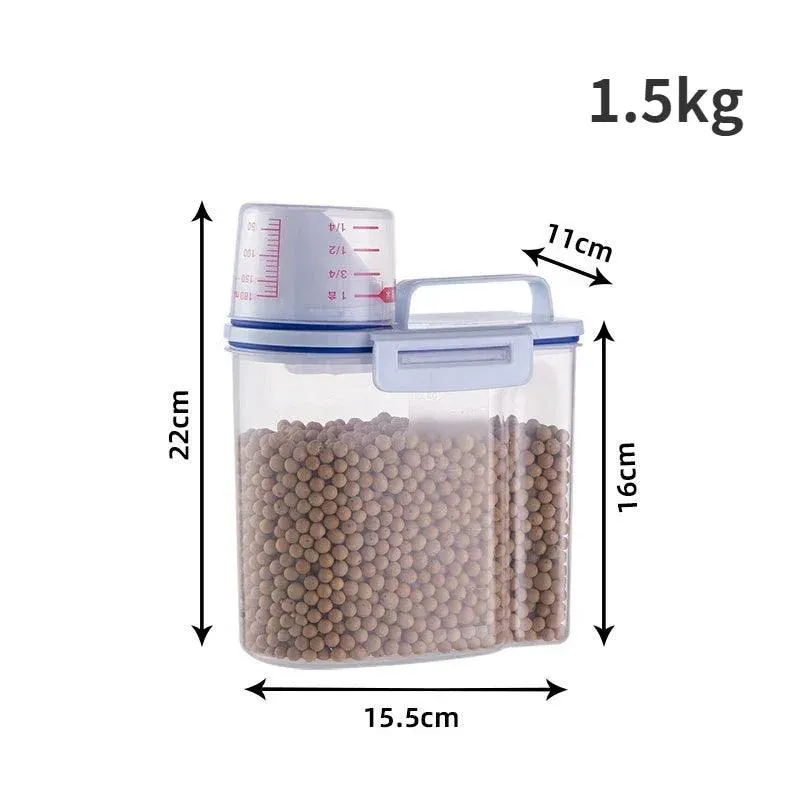 Pet Food Storage Pail with Measuring Cup 1.5kg/2kg