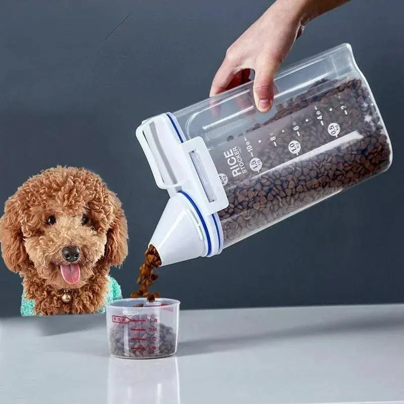 Pet Food Storage Pail with Measuring Cup 1.5kg/2kg