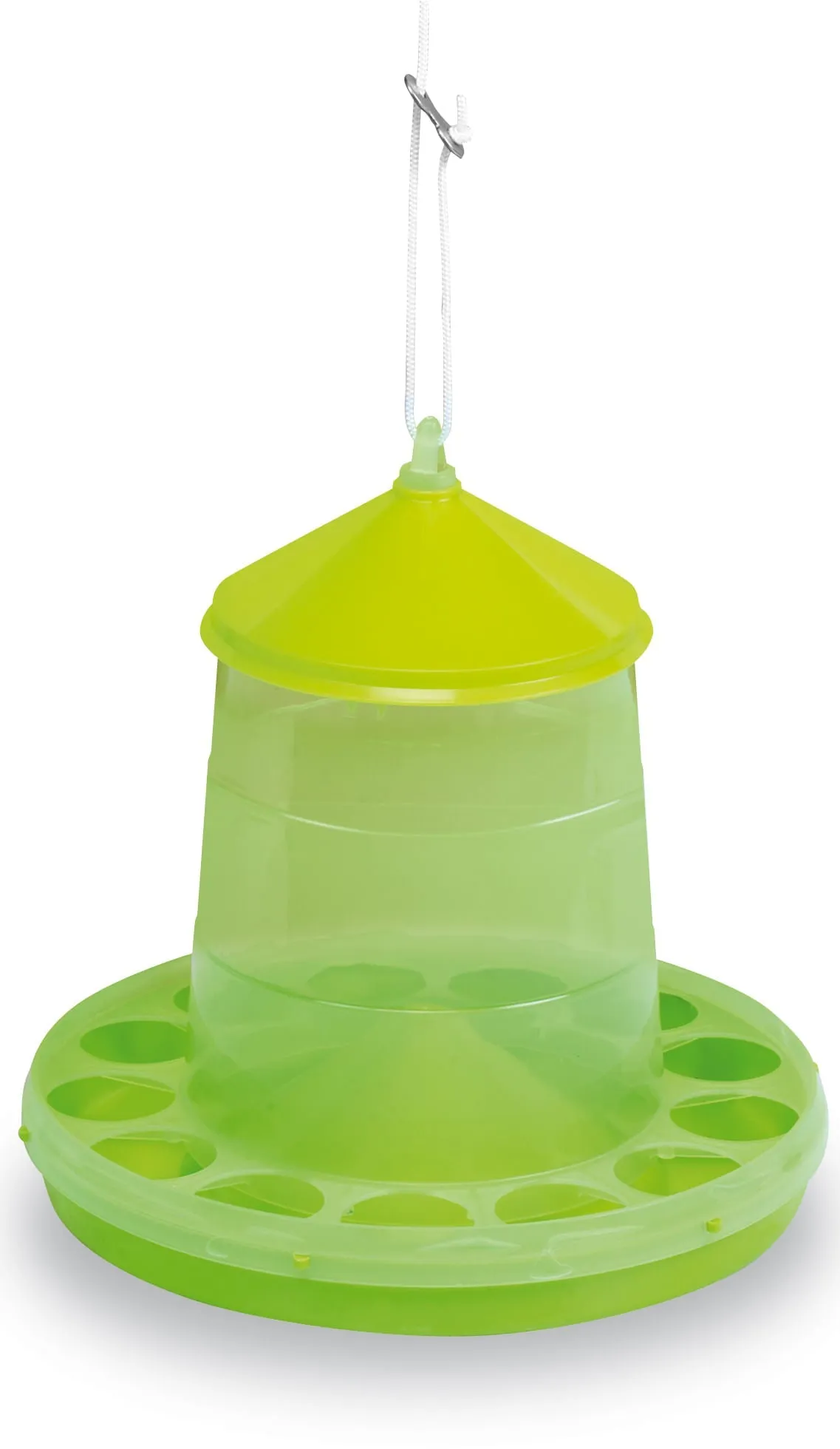 Plastic Hanging Chicken Feeder, 4 lbs