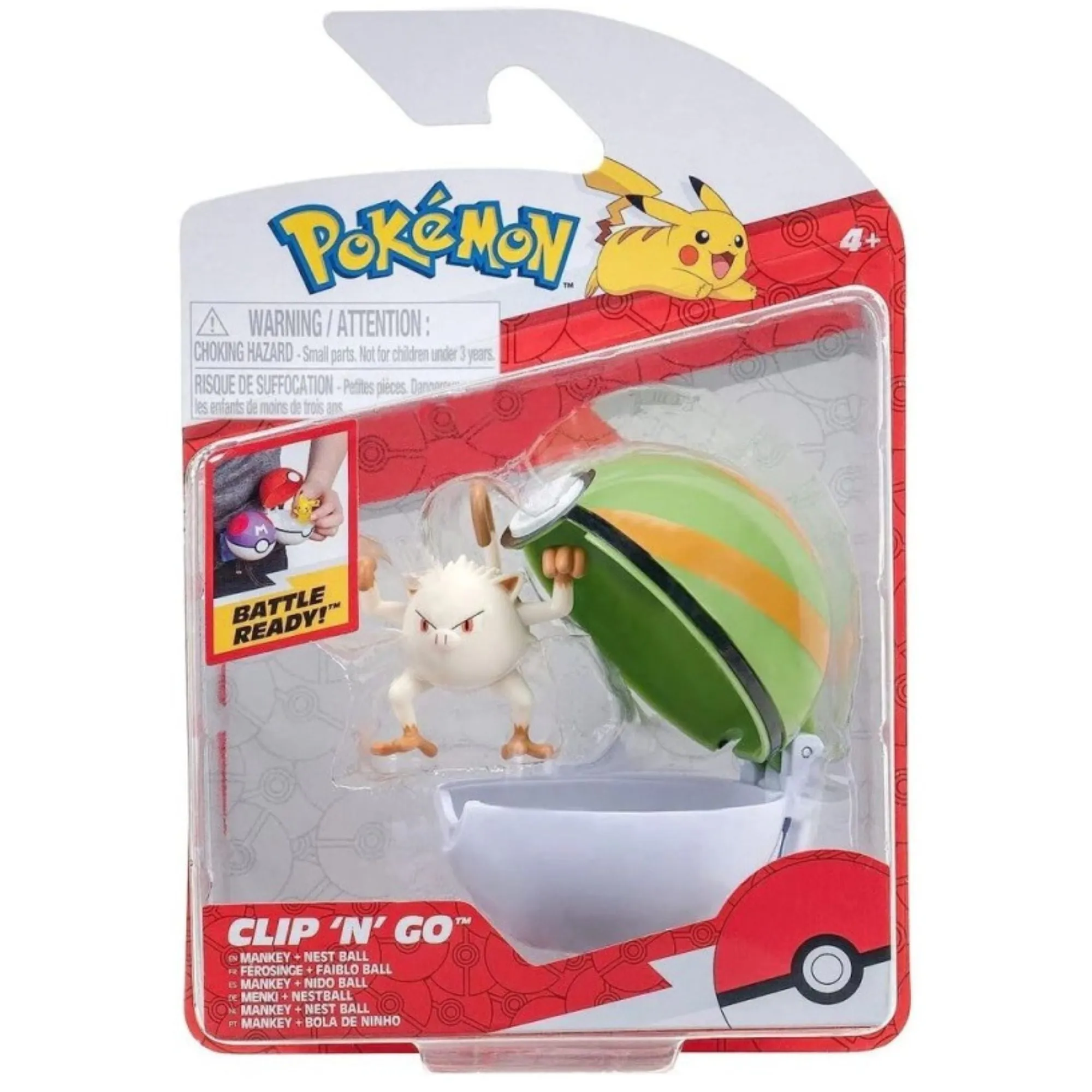 Pokemon Clip N Go Mankey & Nest Ball