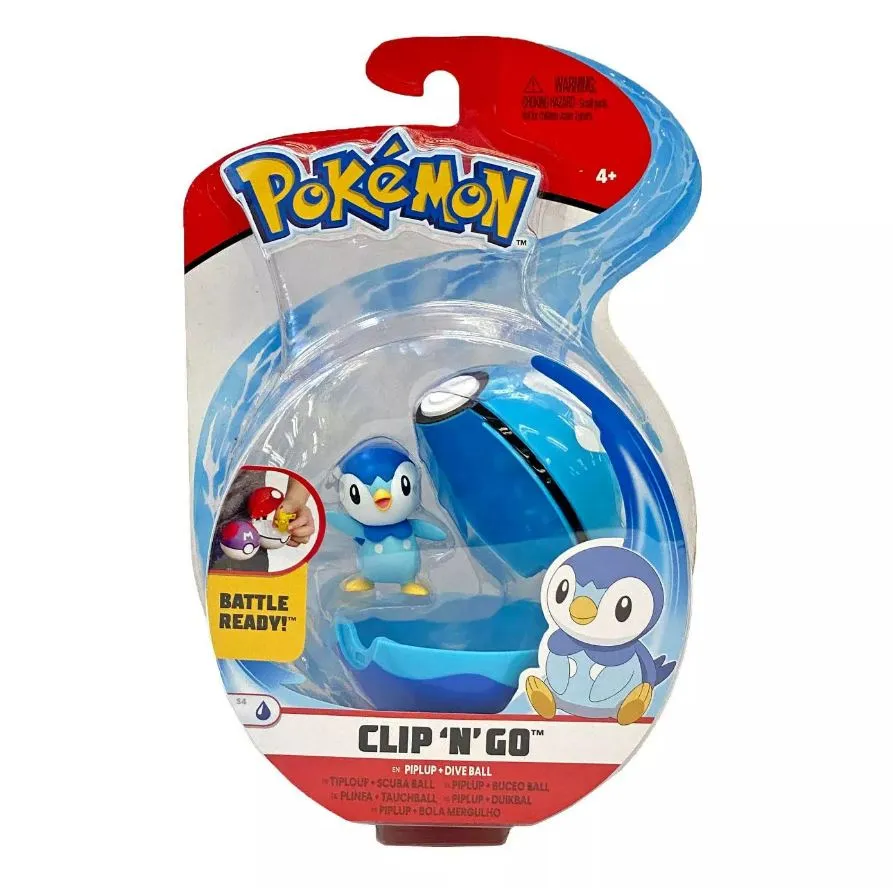 Pokemon Clip N Go Piplup & Poke Ball