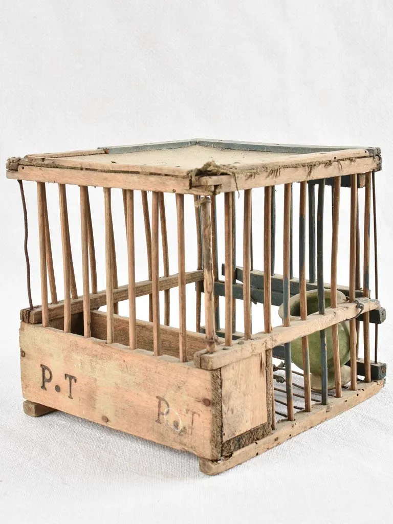 Small birdcage with P.T initials 7½"