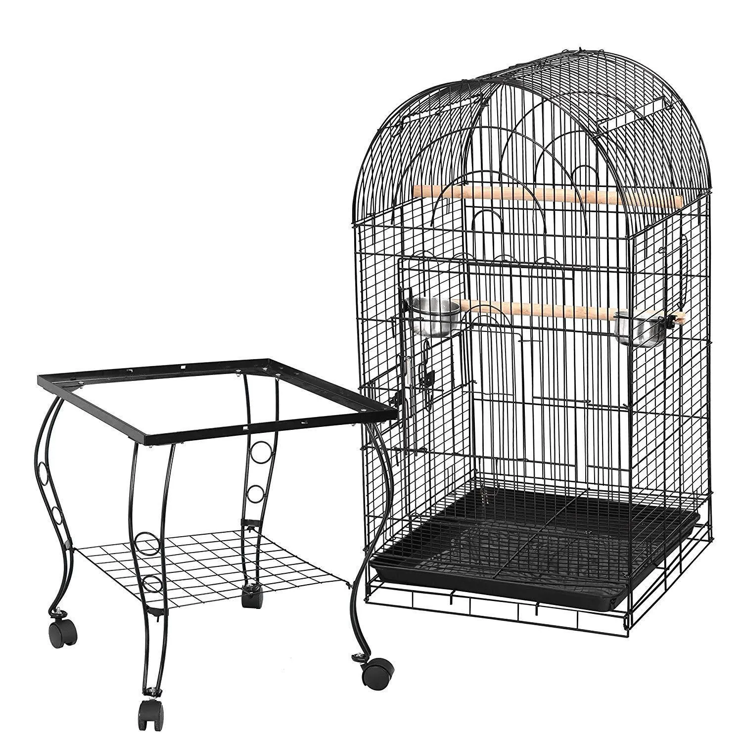 ZENY™ 63.5" Large Bird Cage Dome Open Top w/Detachable Rolling Stand