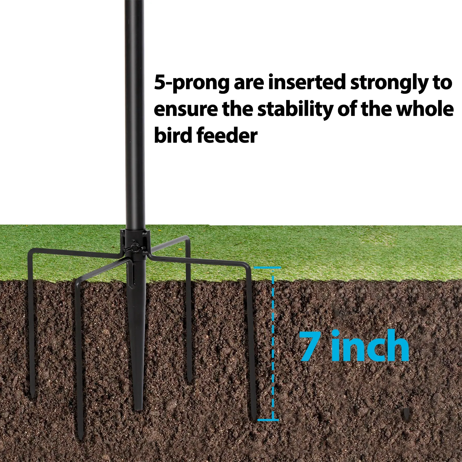 ZENY™ Multi Bird Feeding Station Kit Wild Bird Feeder Pole, 93 Inch Premium Feeder Hanging Kit